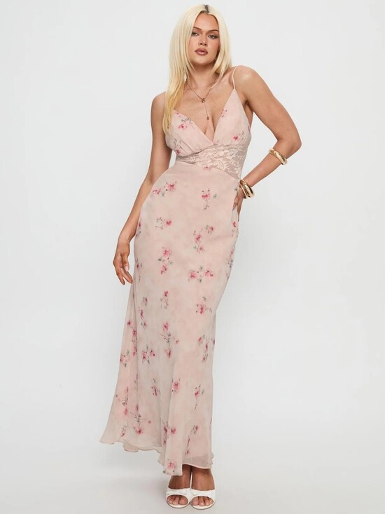 Princess Polly Dresses & Skirts - Pink Floral Lace Maxi Dress💘